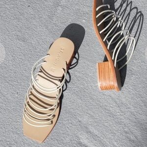 ST. AGNI Ines Strappy Block Heel Sandal in Milk 37